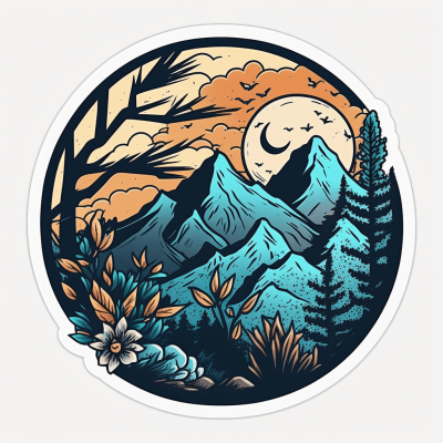 mountains stickers 04