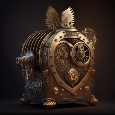 A clockwork owl with a steampunk aesthetic 03
