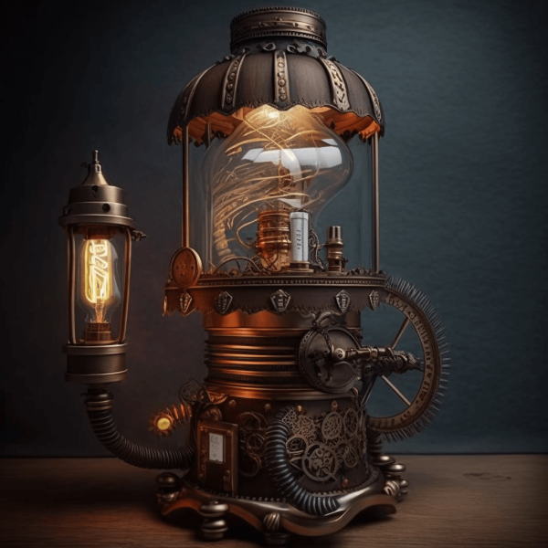 A clockwork owl with a steampunk aesthetic 04