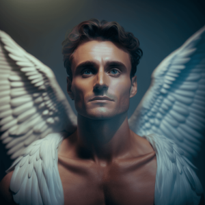portrait of an angel man in heaven 01