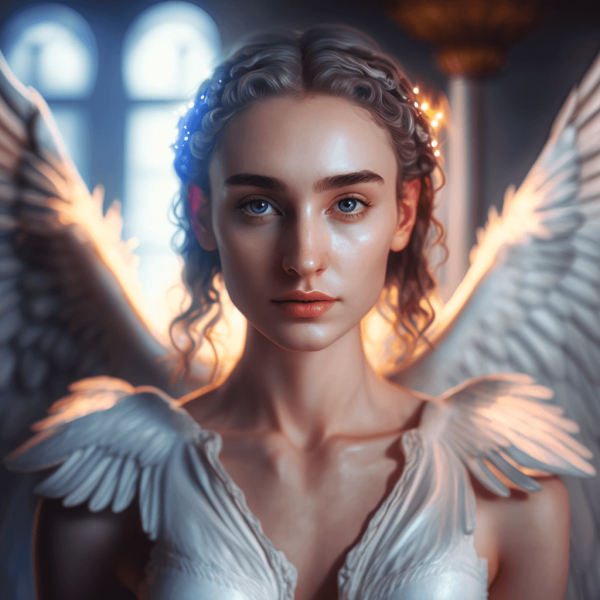 portrait of an angel man in heaven 04