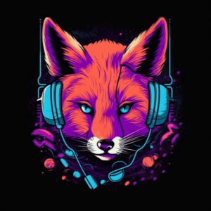 a fox wearing headphones 07