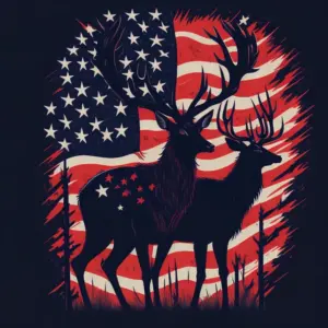 American flag deer silhouette 03