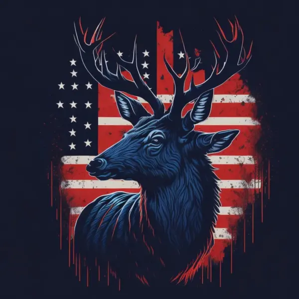 American flag deer silhouette 05