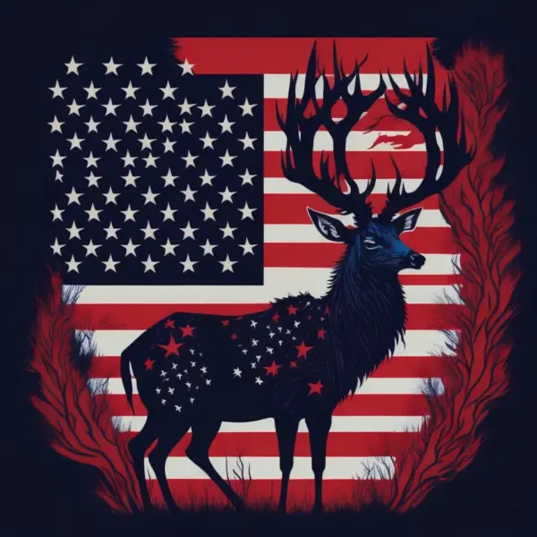 American flag deer silhouette 08