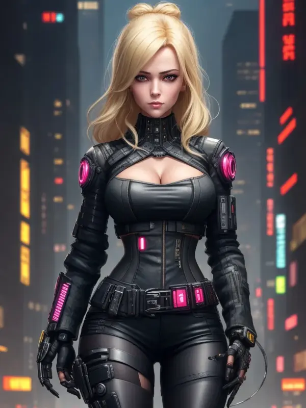 blonde woman cyberpunk 01