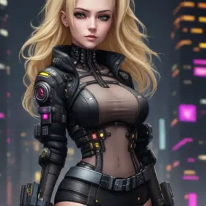 blonde woman cyberpunk 04