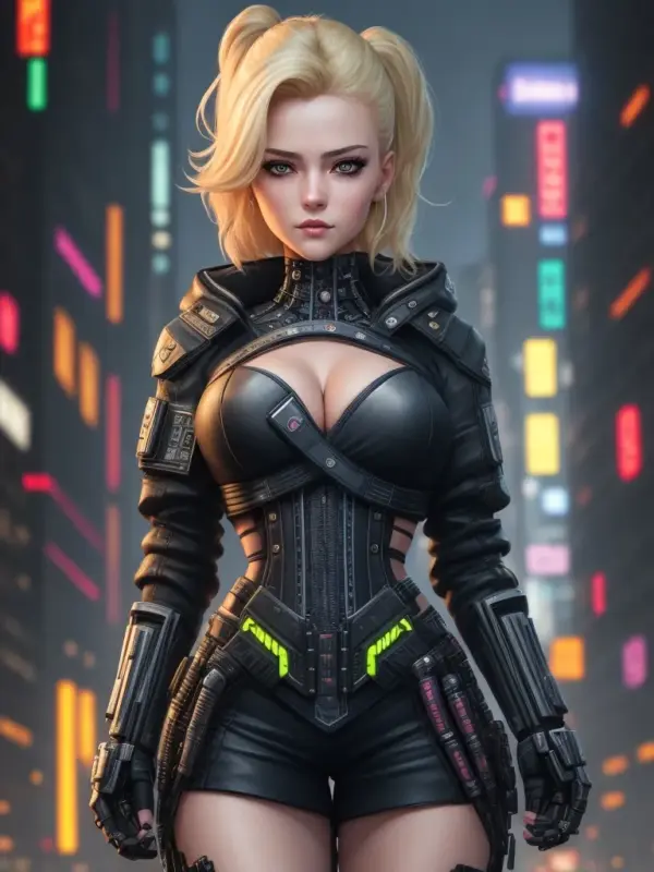 blonde woman cyberpunk 06