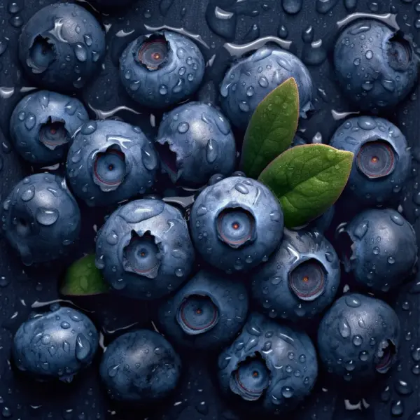 Blueberry with drops of water 19