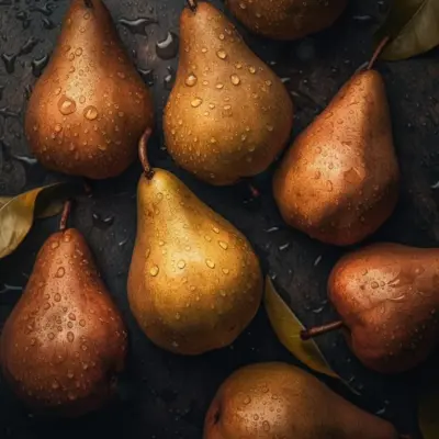 bunch of pear with drops of water 04