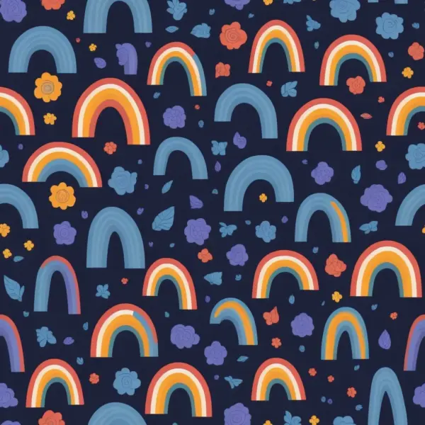 Pattern cute doodle rainbow 03