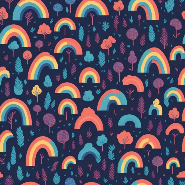 Pattern cute doodle rainbow 05