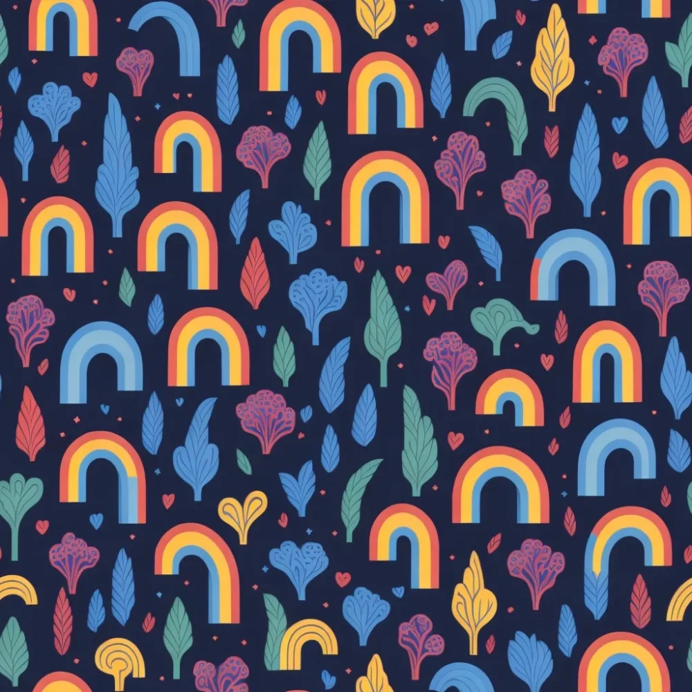 Pattern cute doodle rainbow 07