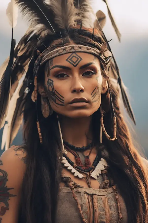 woman Indian warrior Cherokee 03