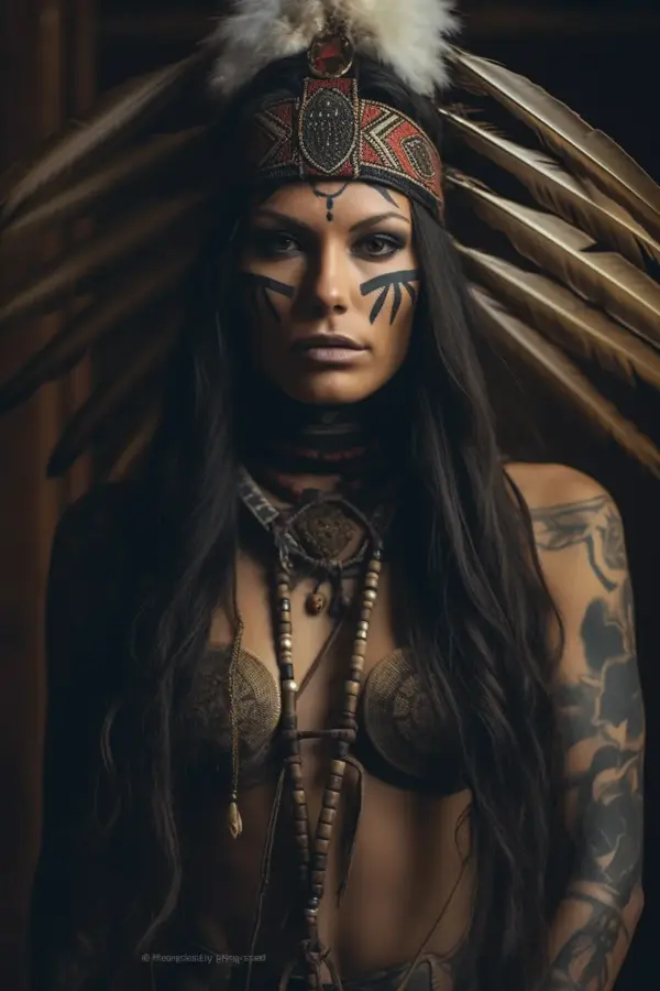 woman Indian warrior Cherokee 08