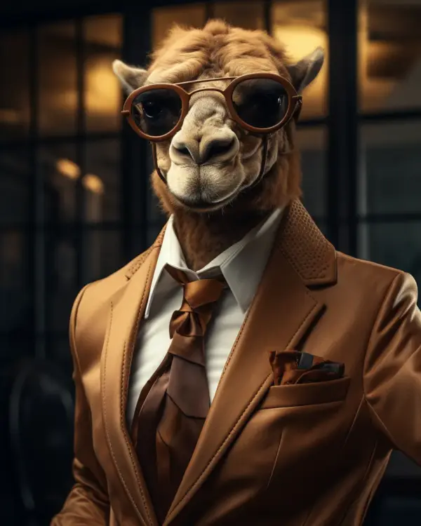 portrait of a Camel suit outfit 08
