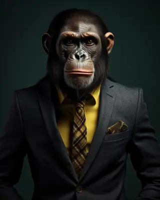 portrait of a Chimpanzee suit outfit 19
