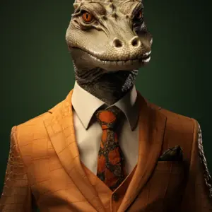 portrait of a Crocodile suit outfit 03