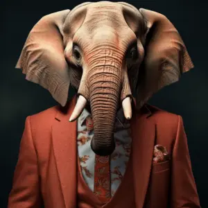 portrait of a Elephant suit outfit 17