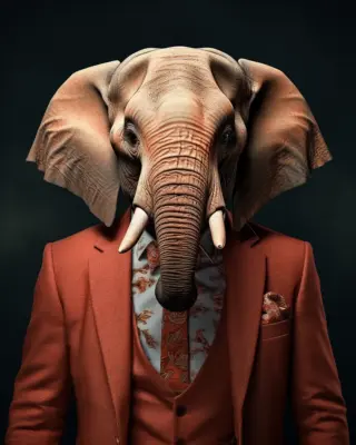 portrait of a Elephant suit outfit 17