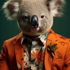 portrait of a Koala suit outfit 09