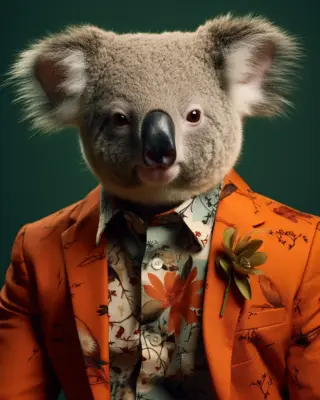 portrait of a Koala suit outfit 09