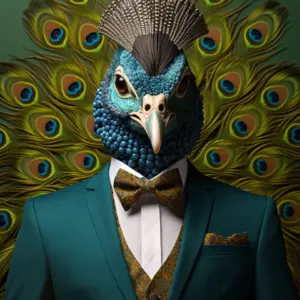 portrait of a Peacock suit outfit 07