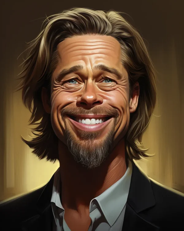 caricature Brad Pitt 05