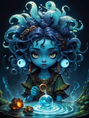 cute blue Medusa 01