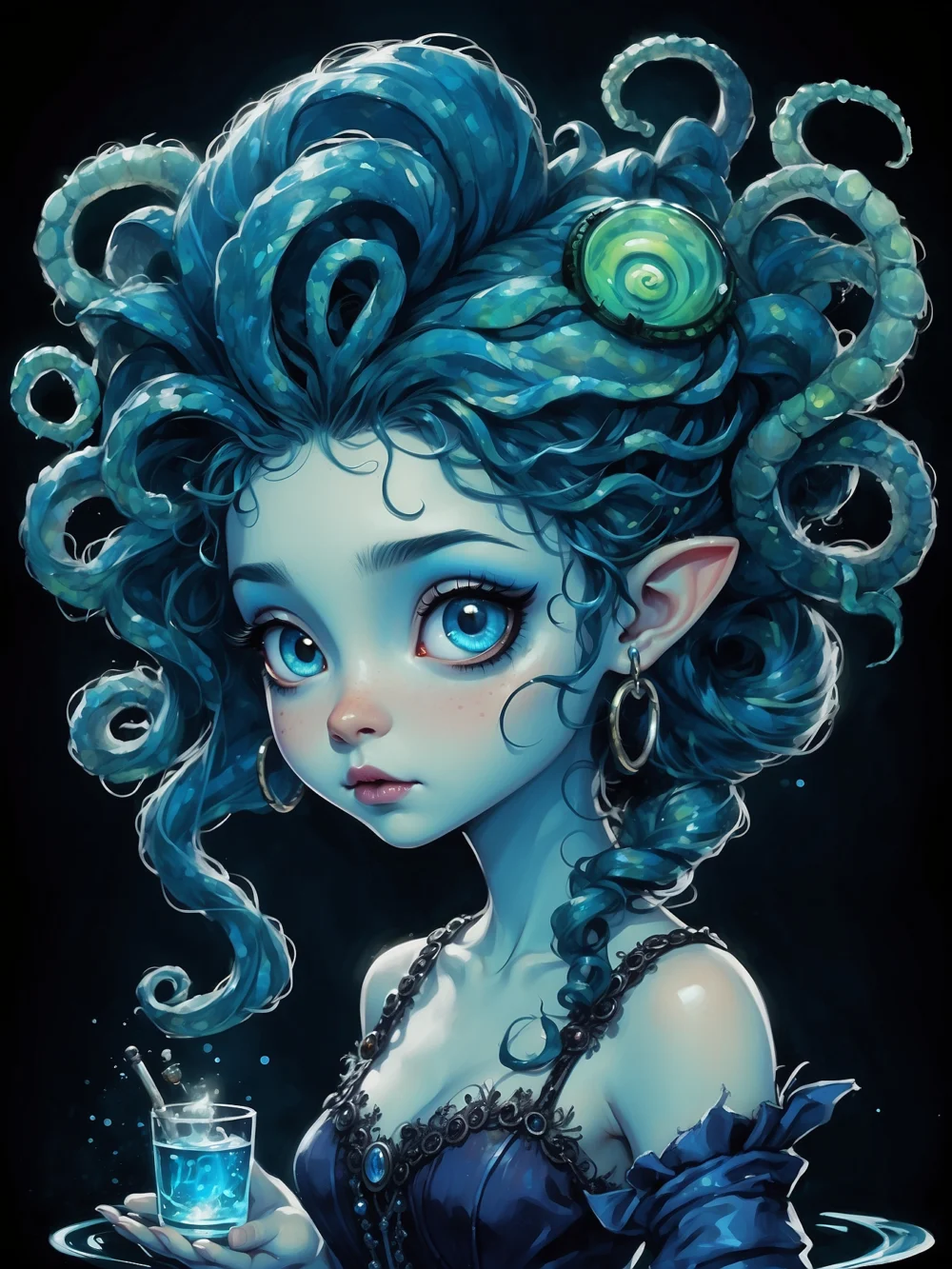 cute blue Medusa 02