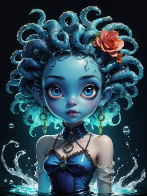cute blue Medusa 07