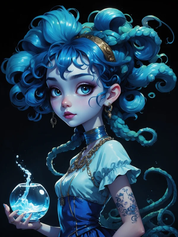 cute blue Medusa 08