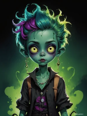 cute green zombie 01