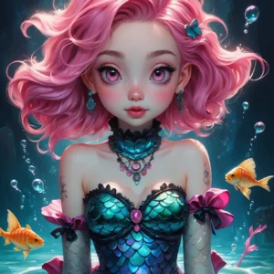 cute pink Mermaid 01
