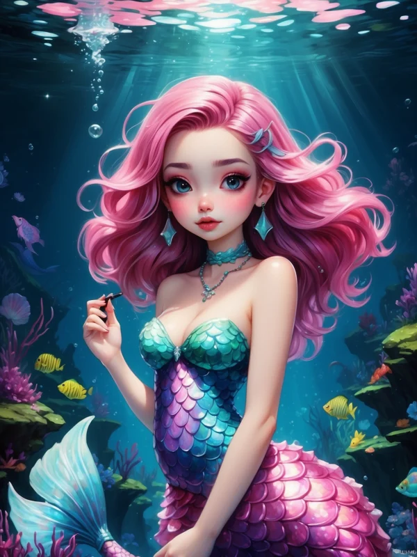 cute pink Mermaid 07