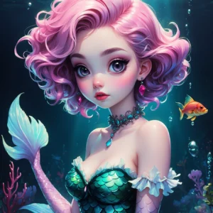 cute pink Mermaid 08