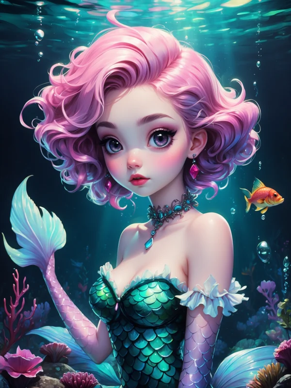 cute pink Mermaid 08