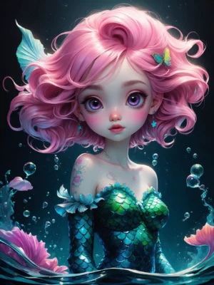 cute pink Mermaid 09