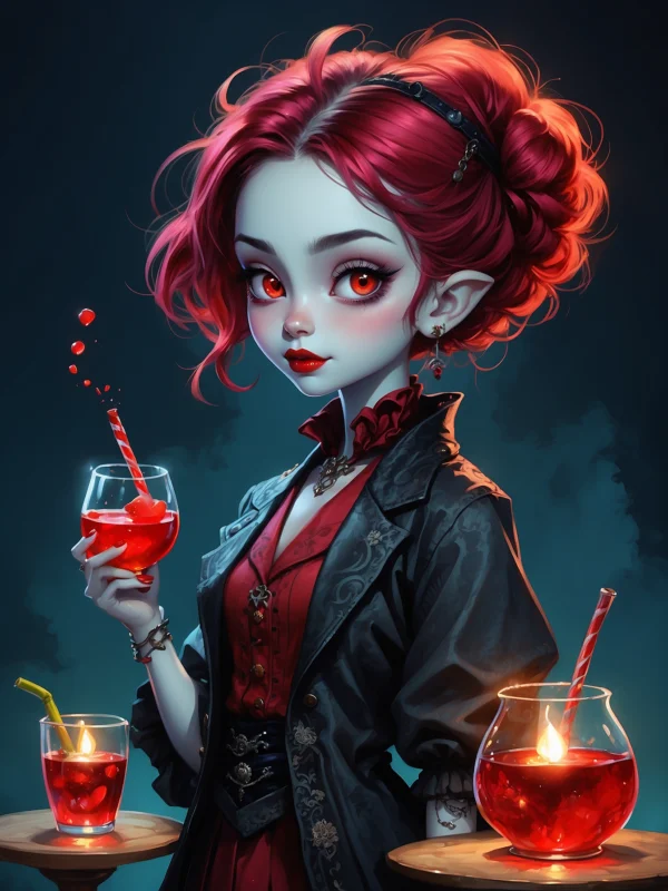 cute red skin vampire 01