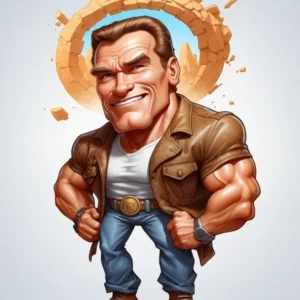 cartoon of Arnold Schwarzenegger 02