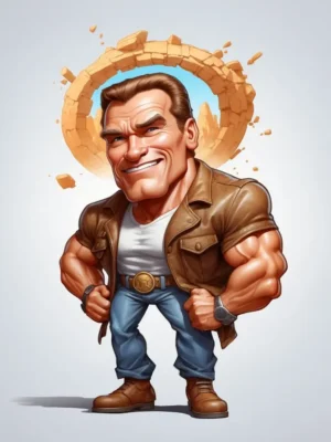 cartoon of Arnold Schwarzenegger 02