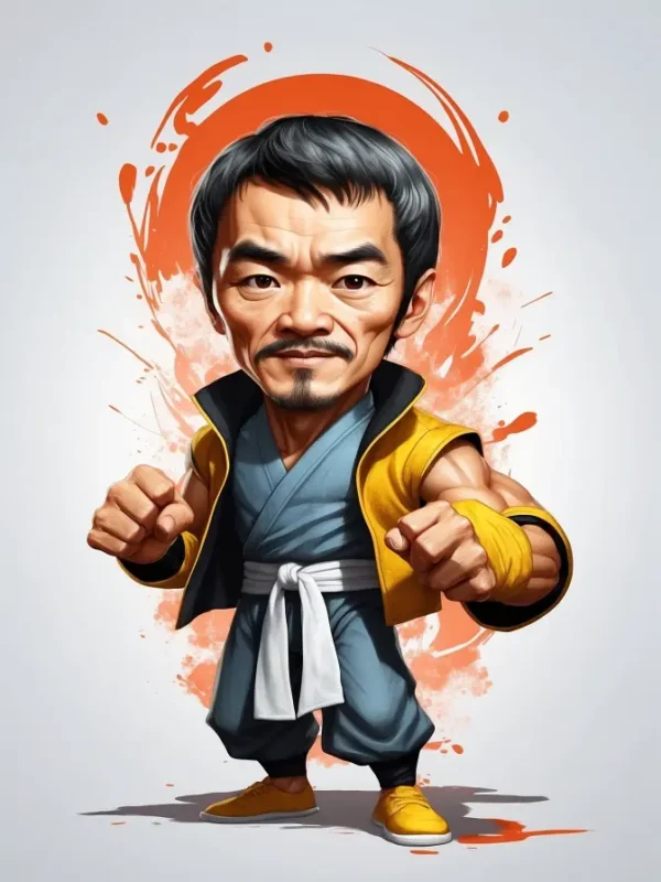 cartoon of Bruce Lee 01