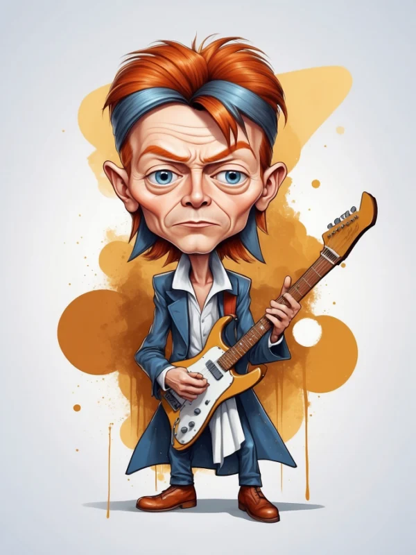 cartoon of David Bowie 08