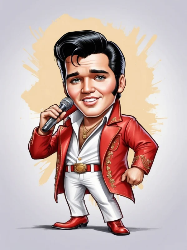 cartoon of Elvis Presle 01