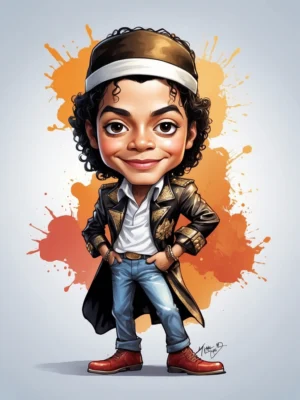 cartoon of Michael Jackson 07