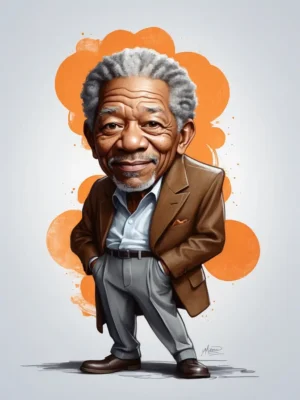 cartoon of Morgan Freeman 09