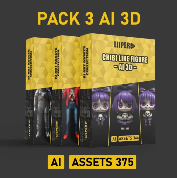 Best Pack 3 - AI 3D Models Bundle Vol. 18 - AI ASSETS 375