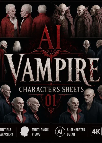 AI Vampire Characters Sheets 01 - AI Images