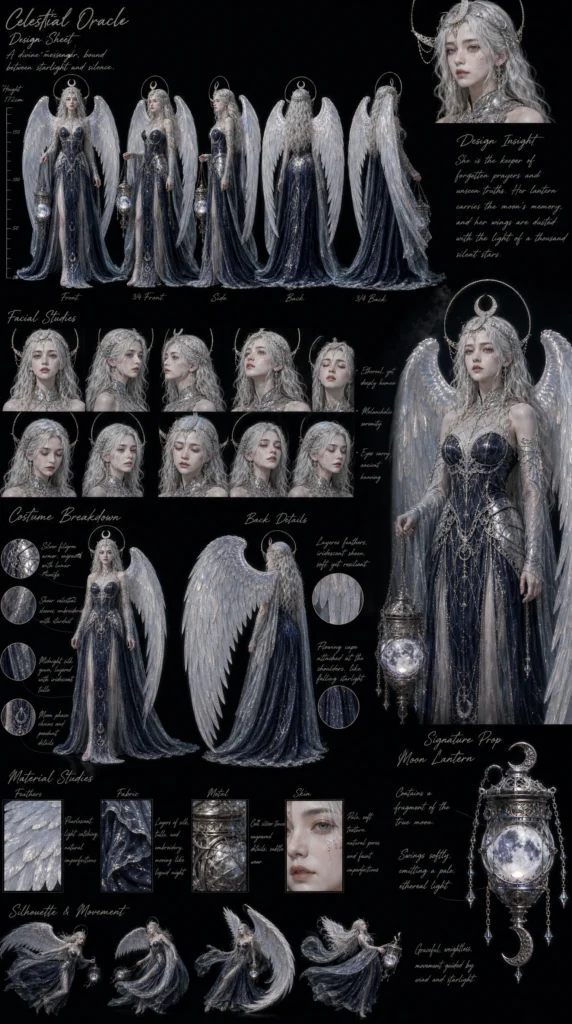 Cinematic Angel Character Sheet 02 - Female
