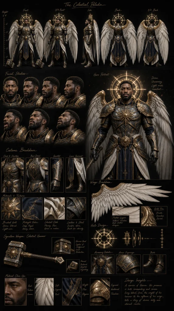 Cinematic Angel Character Sheet 04 - Male